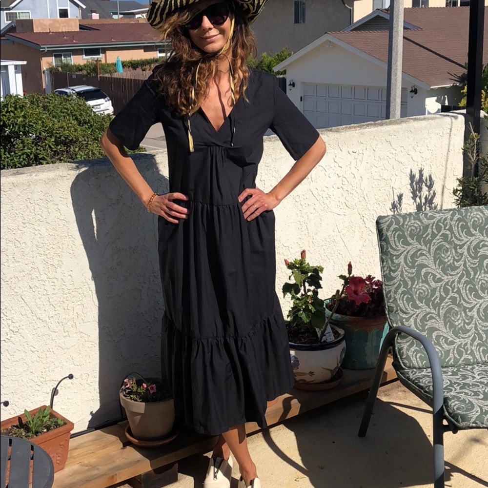 ZARA black maxi ruffle summer dress